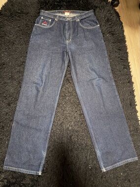 Avirex Men’s Straight Leg Jeans in Dark Blue Denim